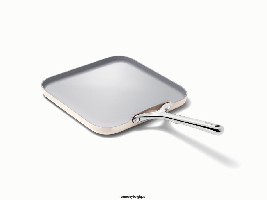 Caraway batterie de cuisine crème duo de poêles carrées T6TFV57