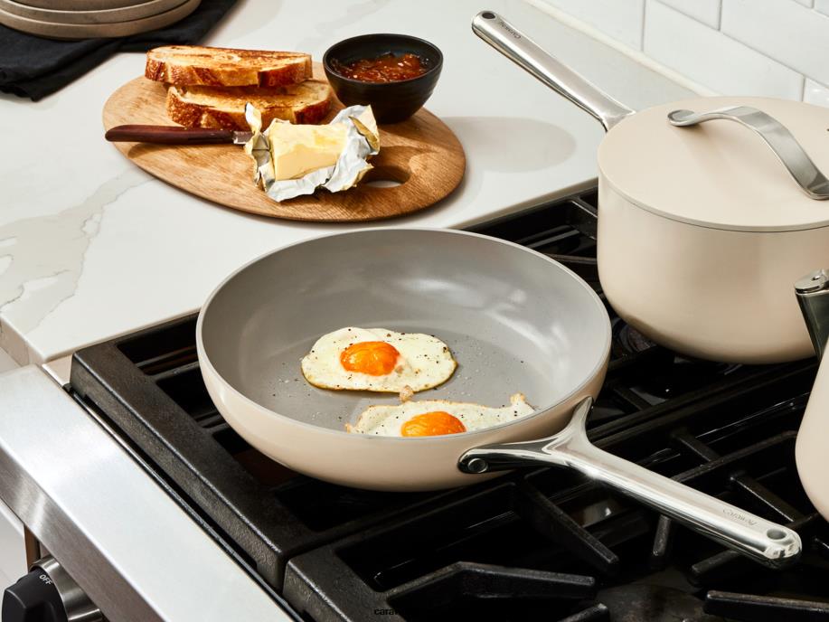 Caraway batterie de cuisine crème duo de poêles à frire T6TFV9